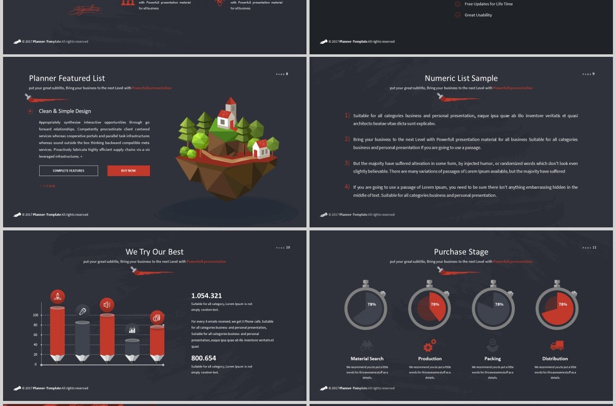 笔刷创意图形版式设计PPT商务模板Brush Powerpoint Template