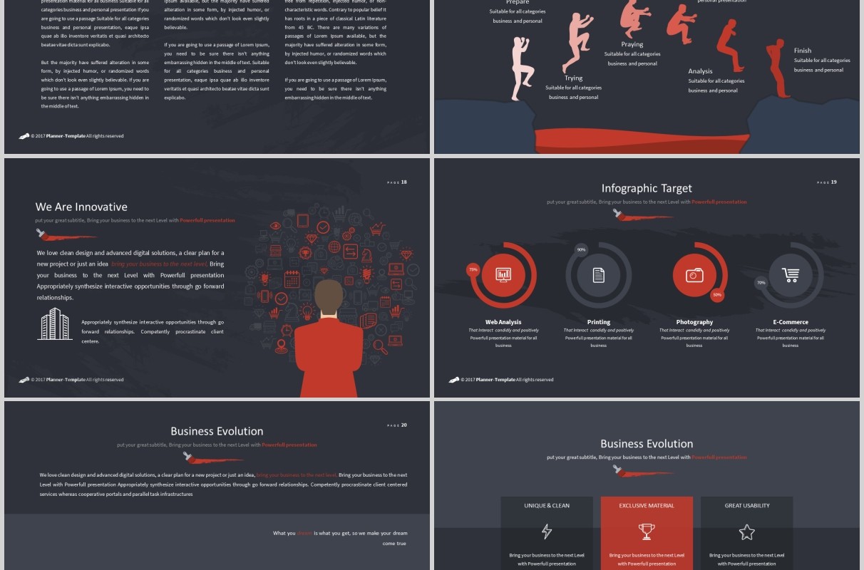笔刷创意图形版式设计PPT商务模板Brush Powerpoint Template
