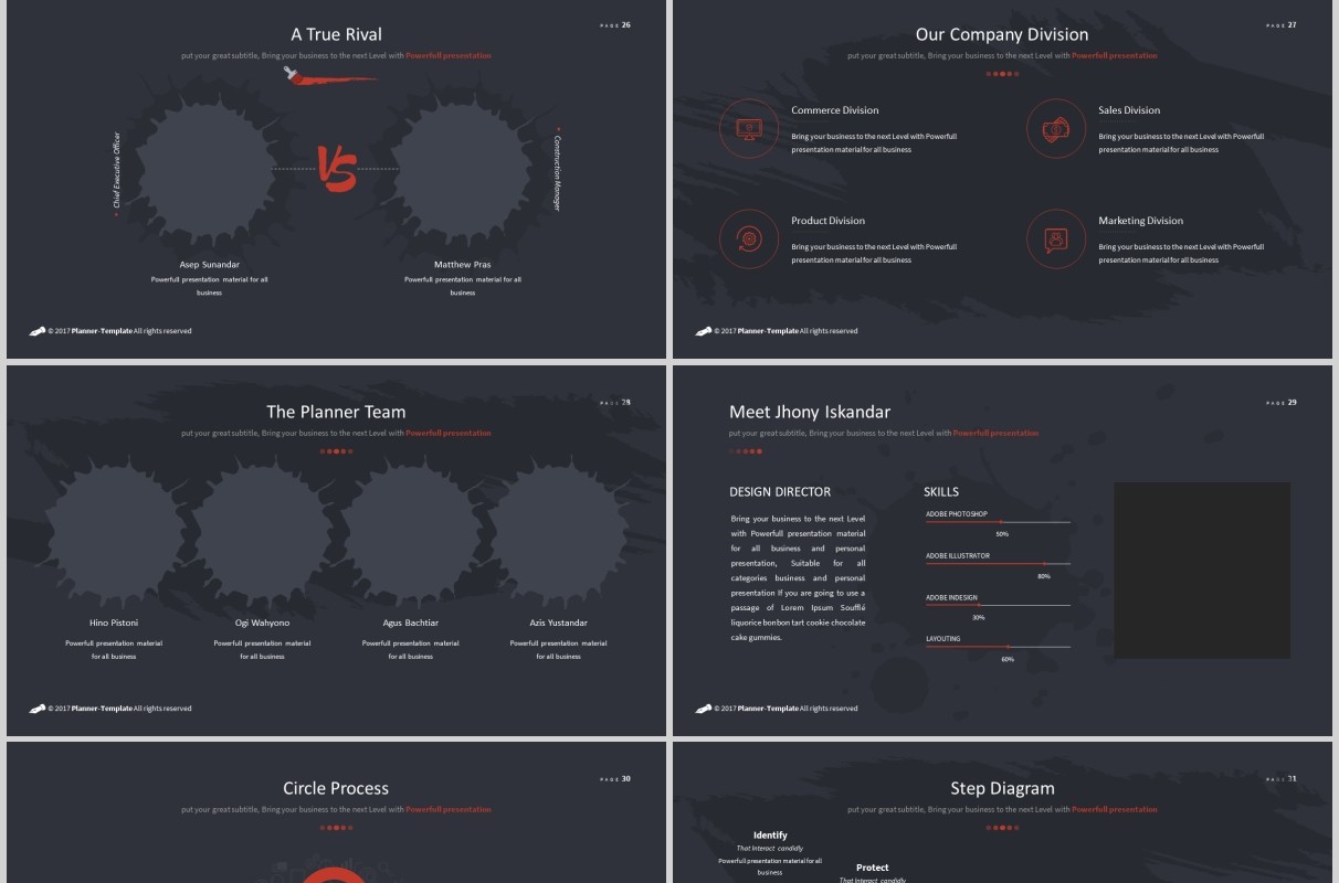 笔刷创意图形版式设计PPT商务模板Brush Powerpoint Template