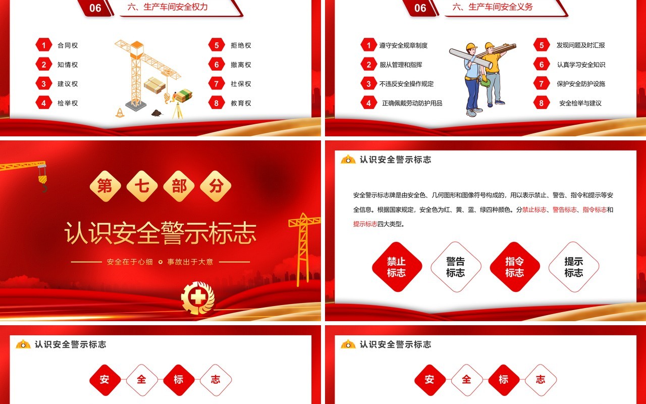 红色简约安全生产知识培训PPT模板