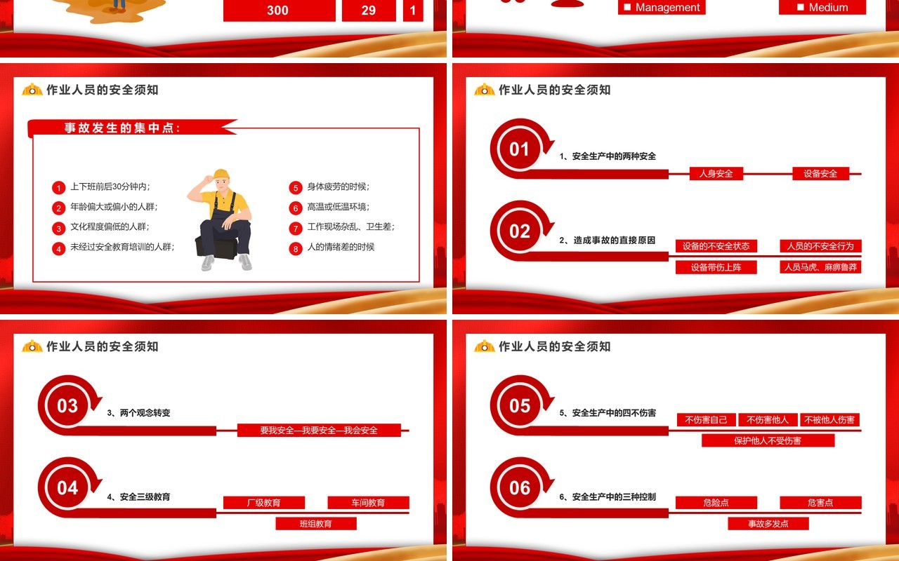 红色简约安全生产知识培训PPT模板