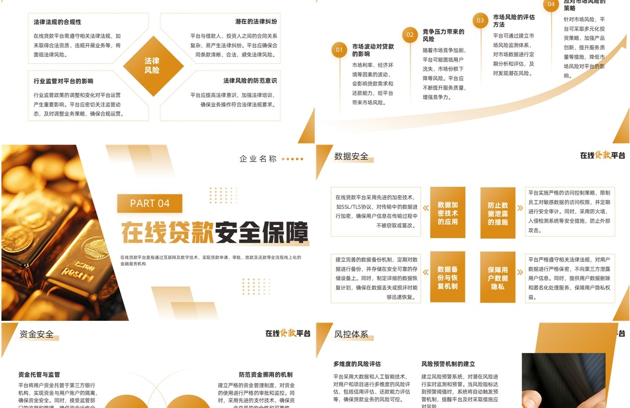 黄色简约风在线贷款平台PPT模板