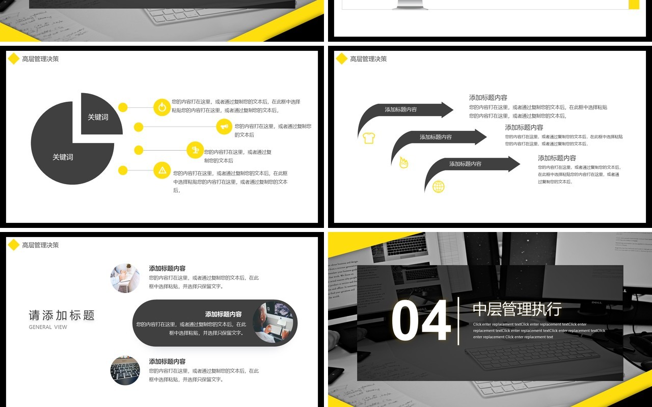 黄色商务办公企业管理流程工作汇报动态PPT模板