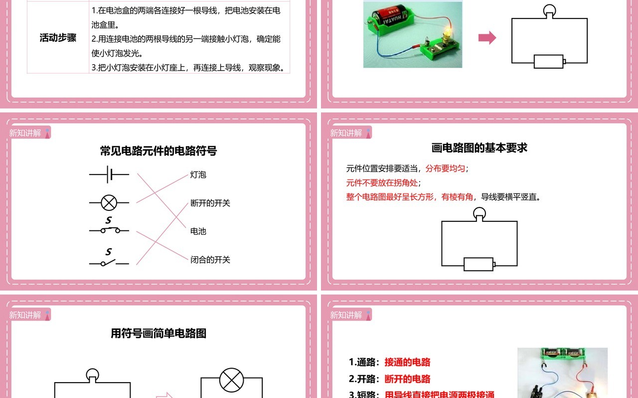 教科版四年级下册简单电路课件PPT模板
