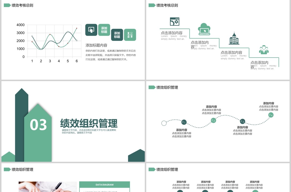 简约企业绩效管理培训薪酬考核PPT模板