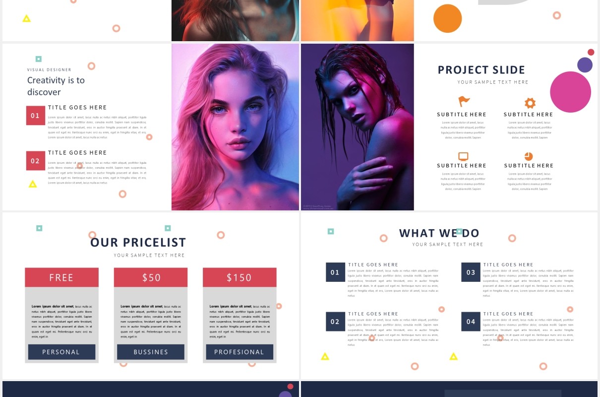 设计机构作品展示PPT模板Design Agency Powerpoint