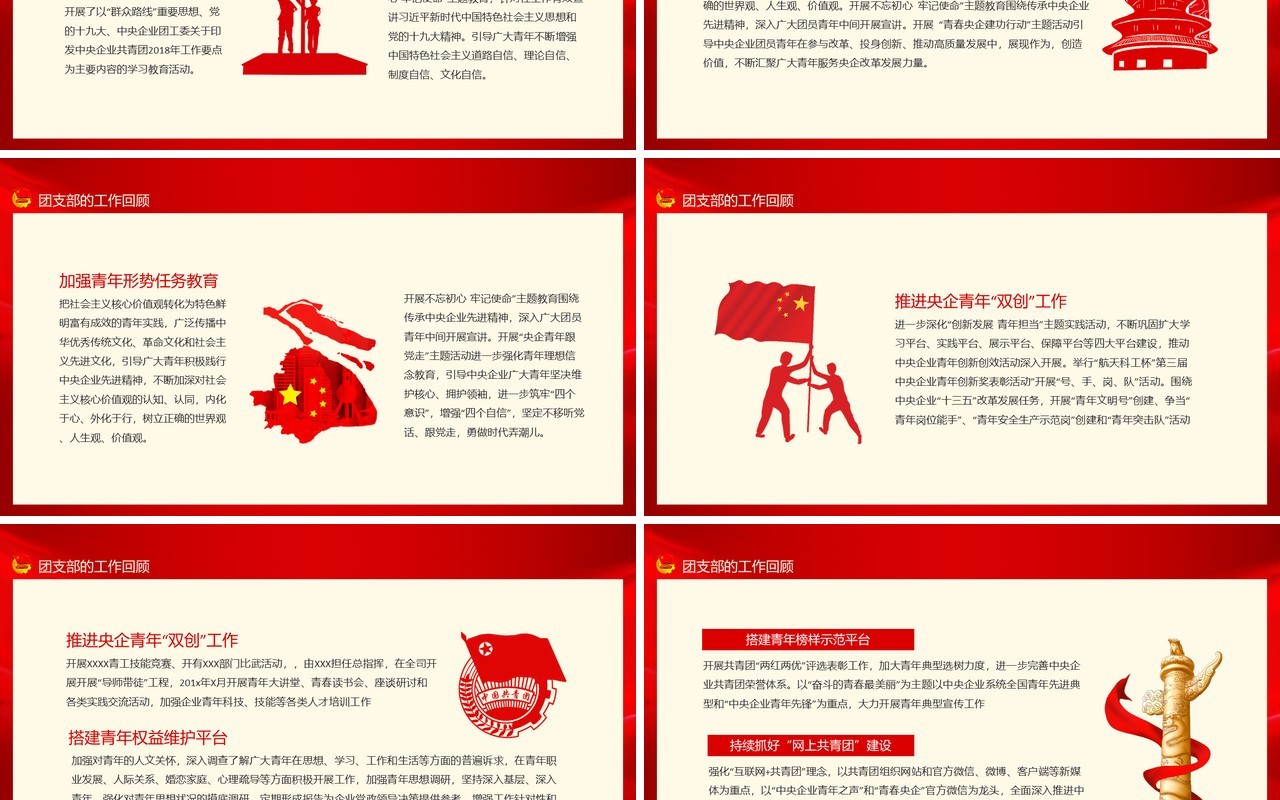 中国共产主义青年团基层团委团支部工作总结汇报动态PPT模板