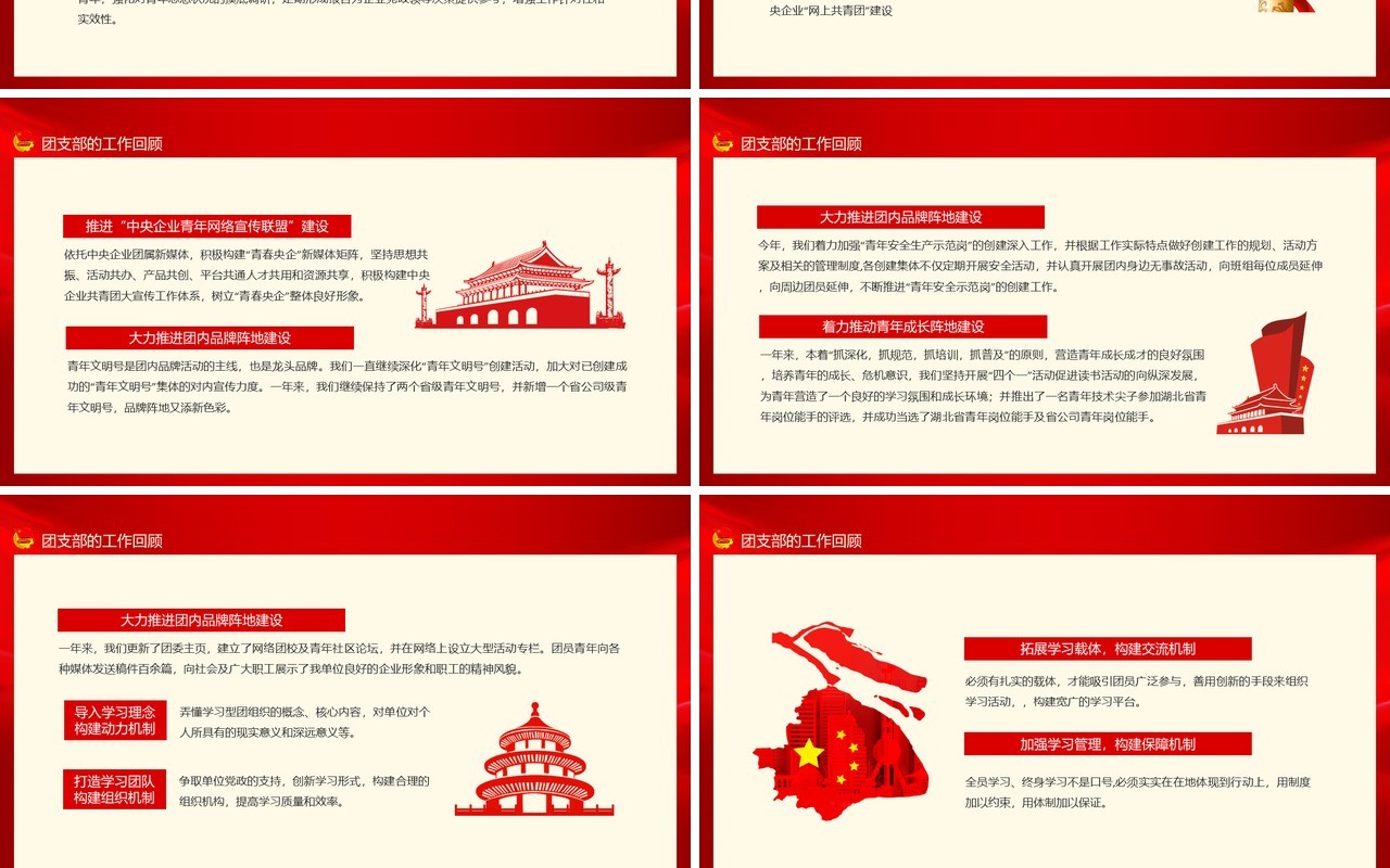 中国共产主义青年团基层团委团支部工作总结汇报动态PPT模板