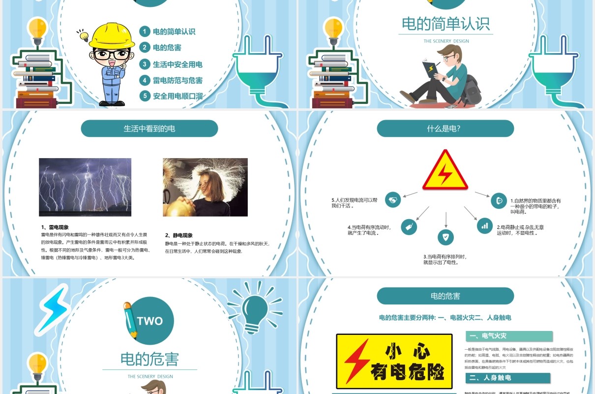 中小学生安全用电主题班会PPT模板