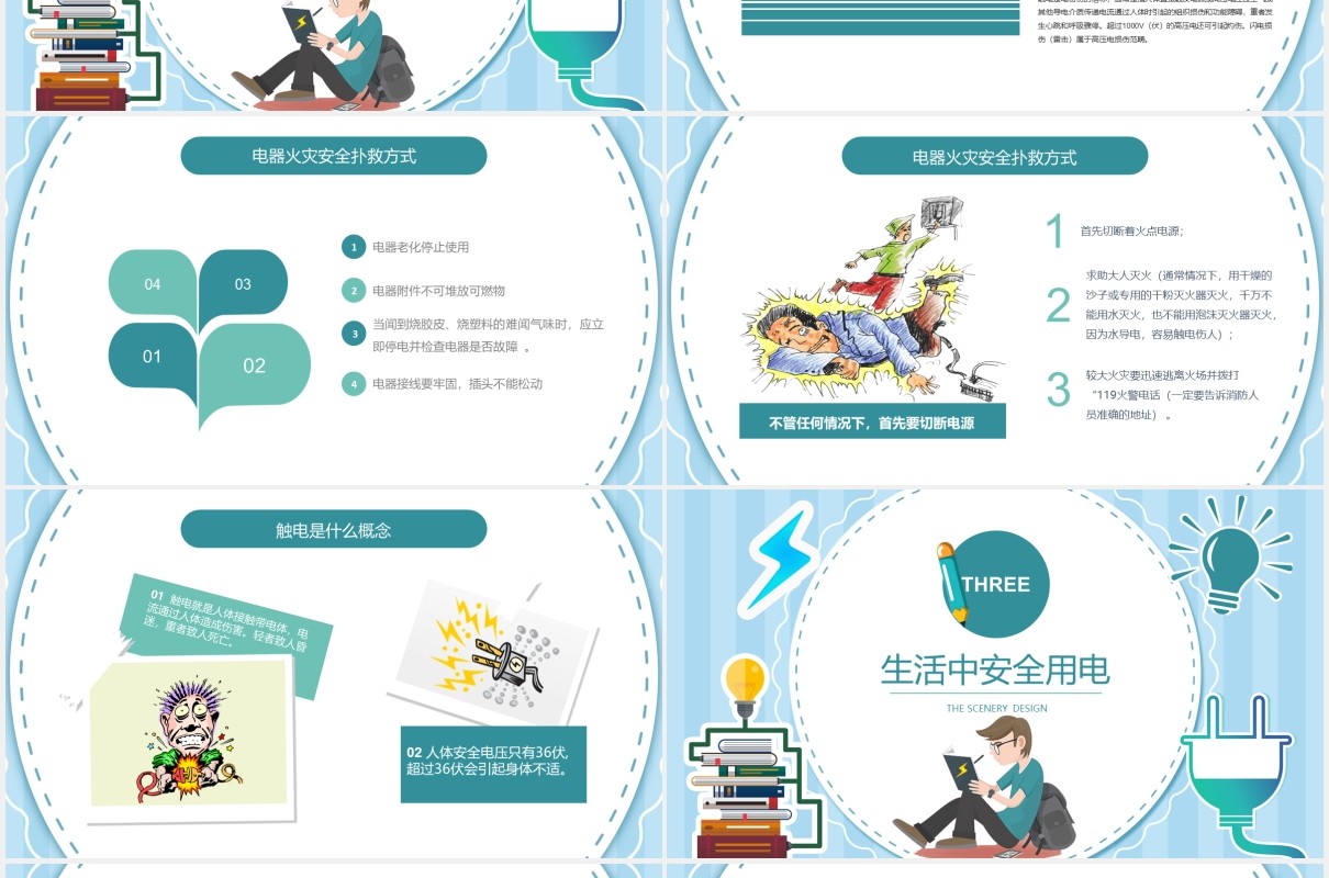 中小学生安全用电主题班会PPT模板