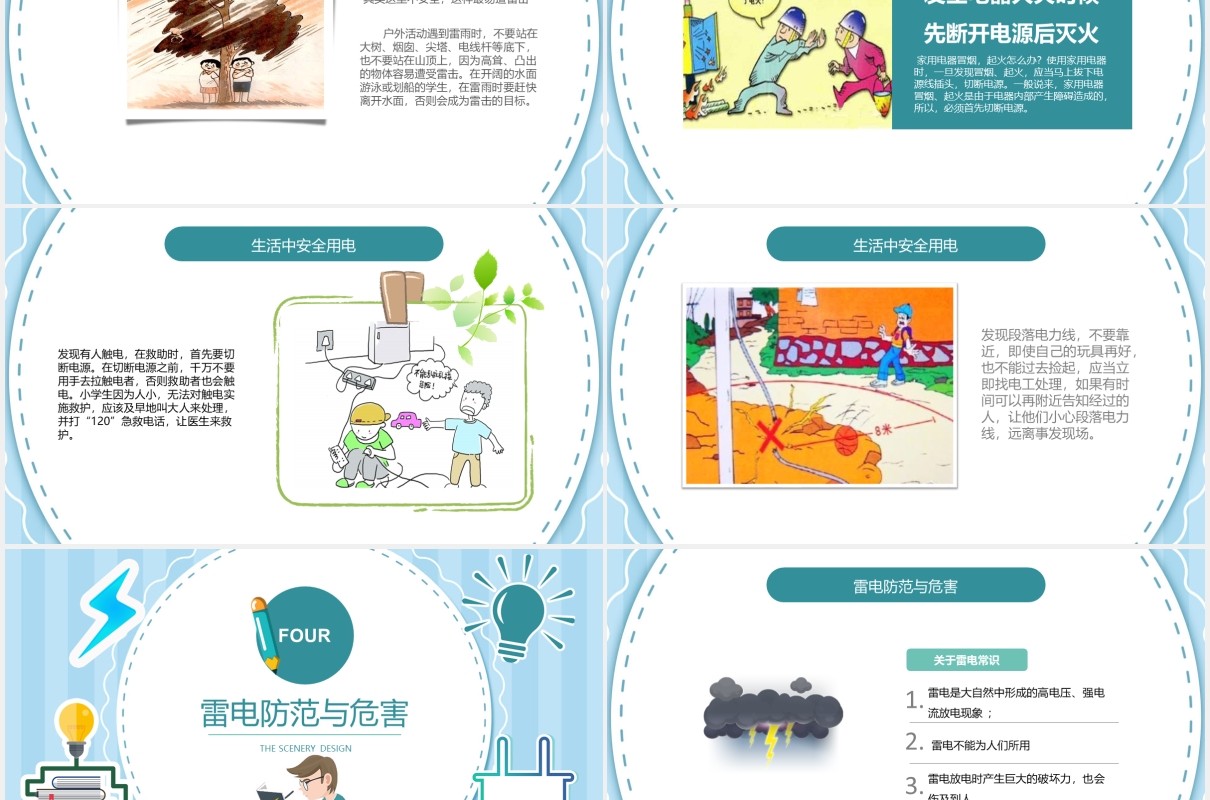 中小学生安全用电主题班会PPT模板