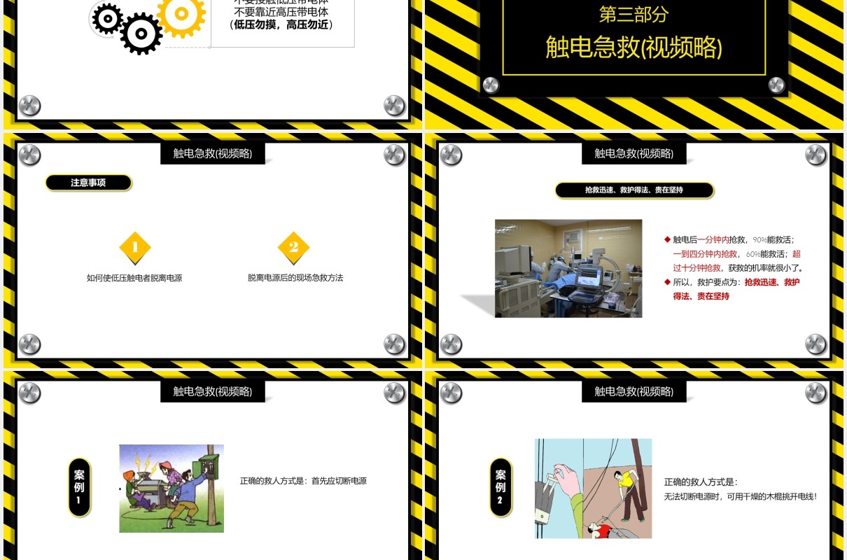 安全用电触电与急救专业知识培训PPT模板