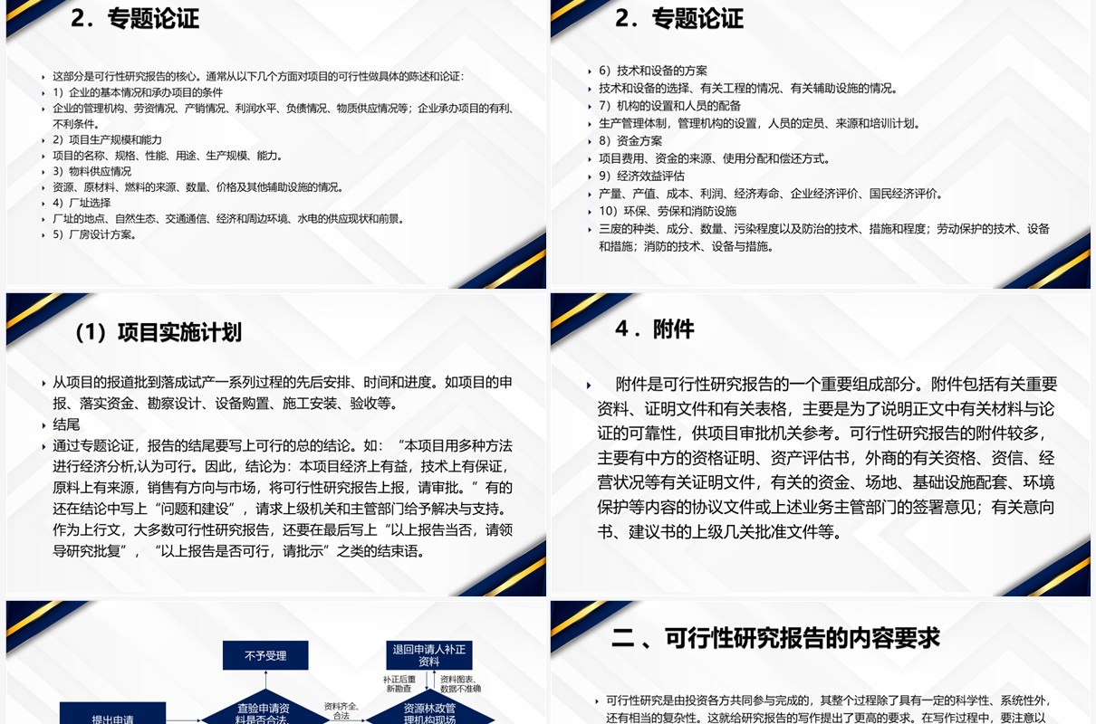蓝色高级商务风可行性研究报告PPT模板