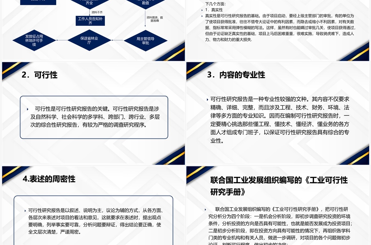 蓝色高级商务风可行性研究报告PPT模板