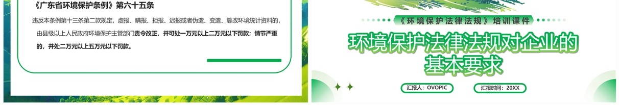 蓝色环境保护法律法规对企业基本要求PPT模板