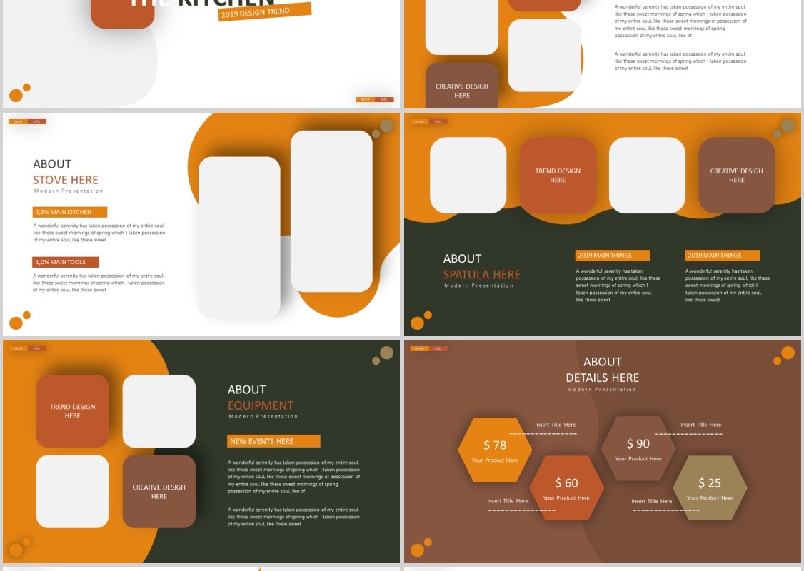 厨房餐厅计划书美食餐饮PPT模板The Kitchen Powerpoint Template