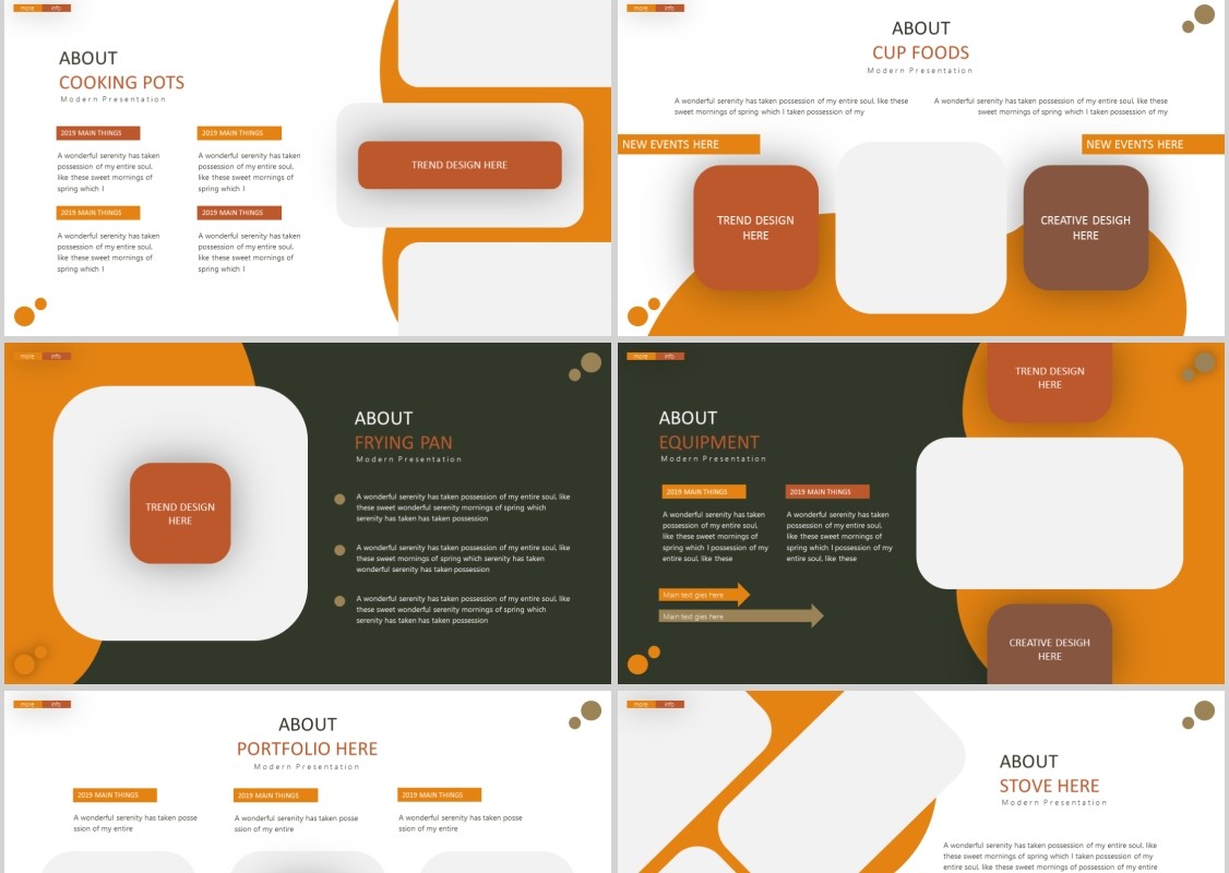 厨房餐厅计划书美食餐饮PPT模板The Kitchen Powerpoint Template
