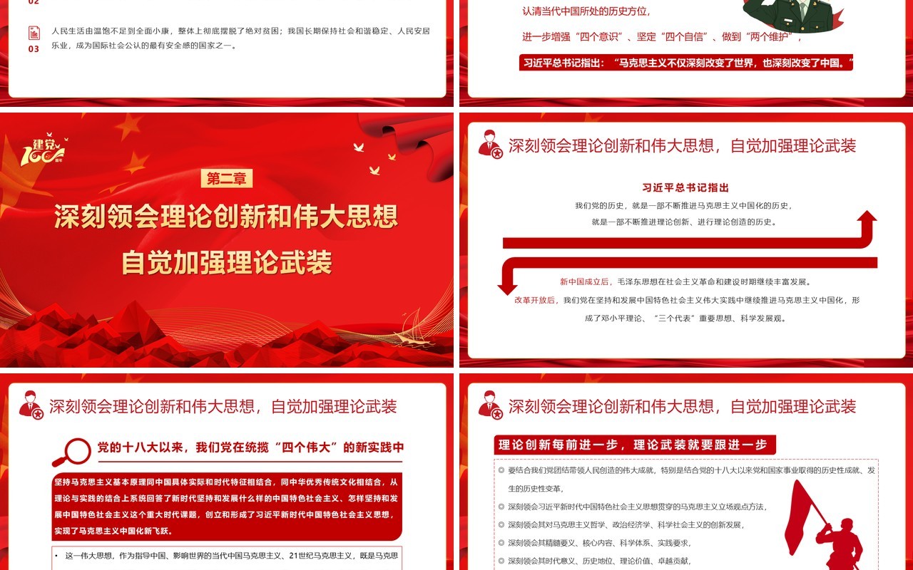 红色党政风从新中国史中汲取无穷智慧和力量教育培训PPT模板