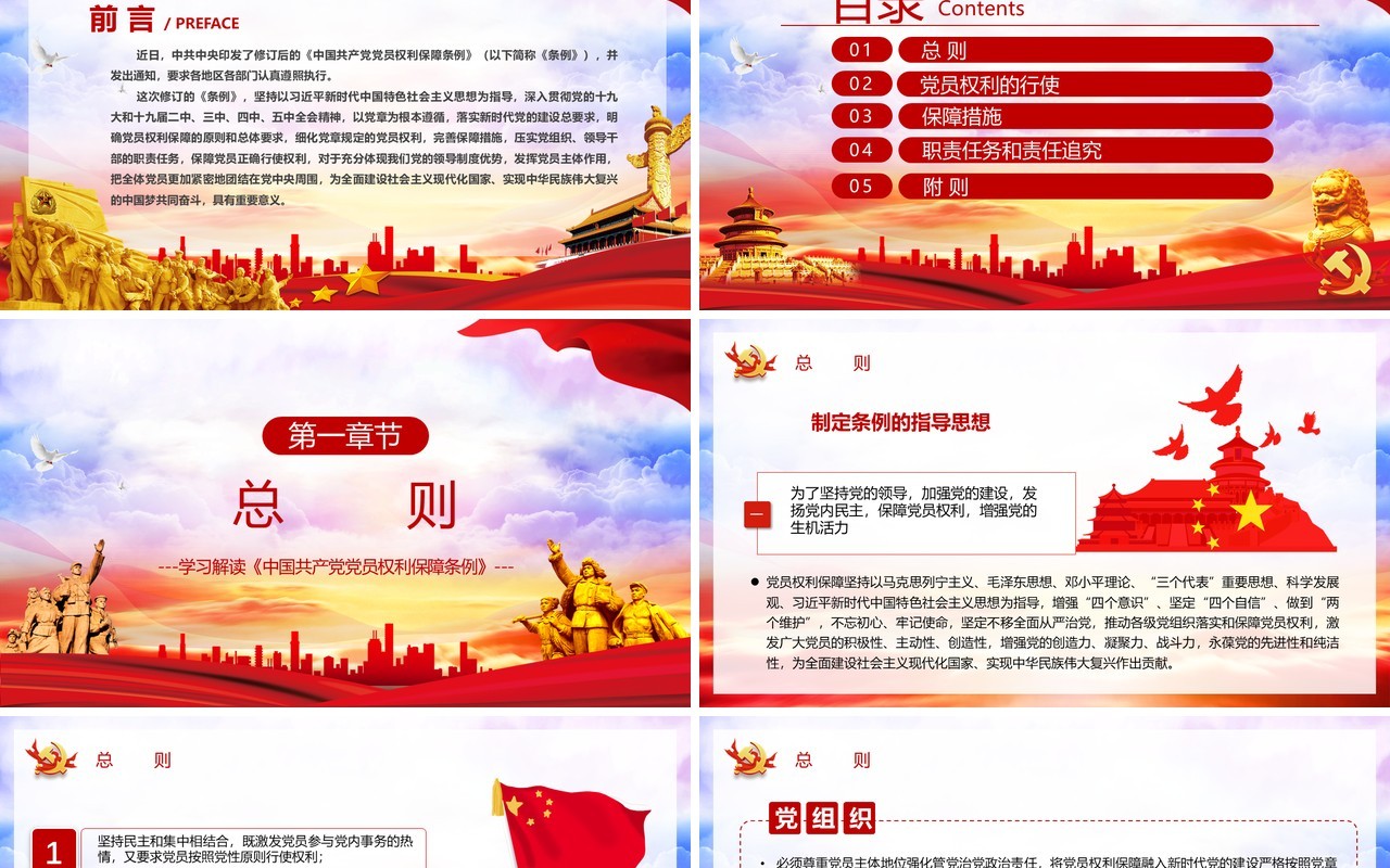 党政风中国共产党党员权利保障条例学习解读PPT模板