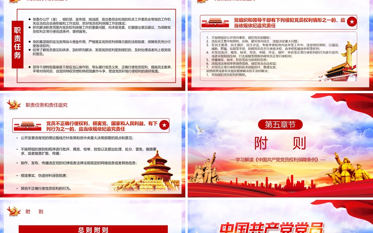 党政风中国共产党党员权利保障条例学习解读PPT模板