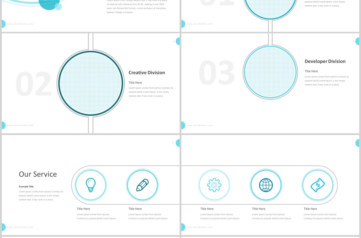蓝色公司简介产品服务介绍PPT模板版式设计selected powerpoint template