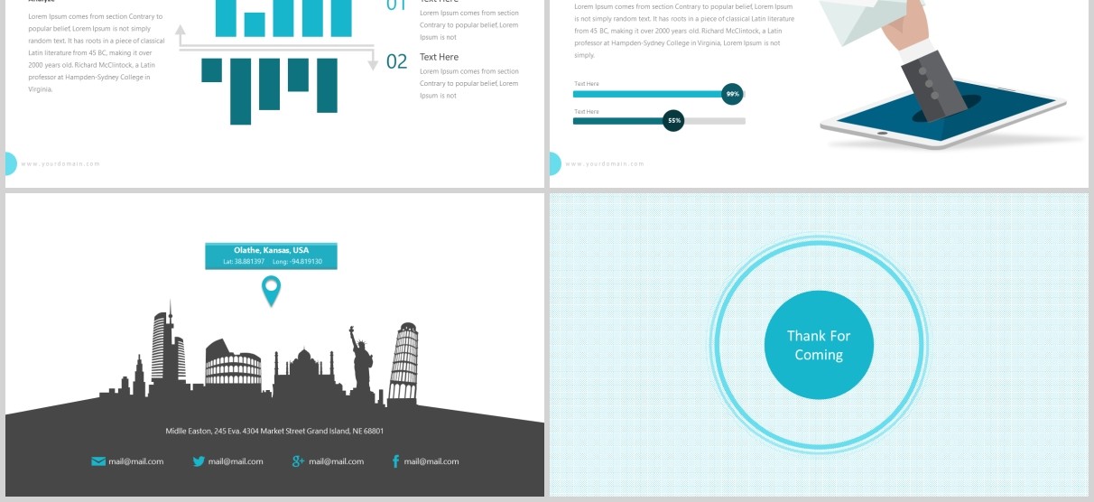 蓝色公司简介产品服务介绍PPT模板版式设计selected powerpoint template