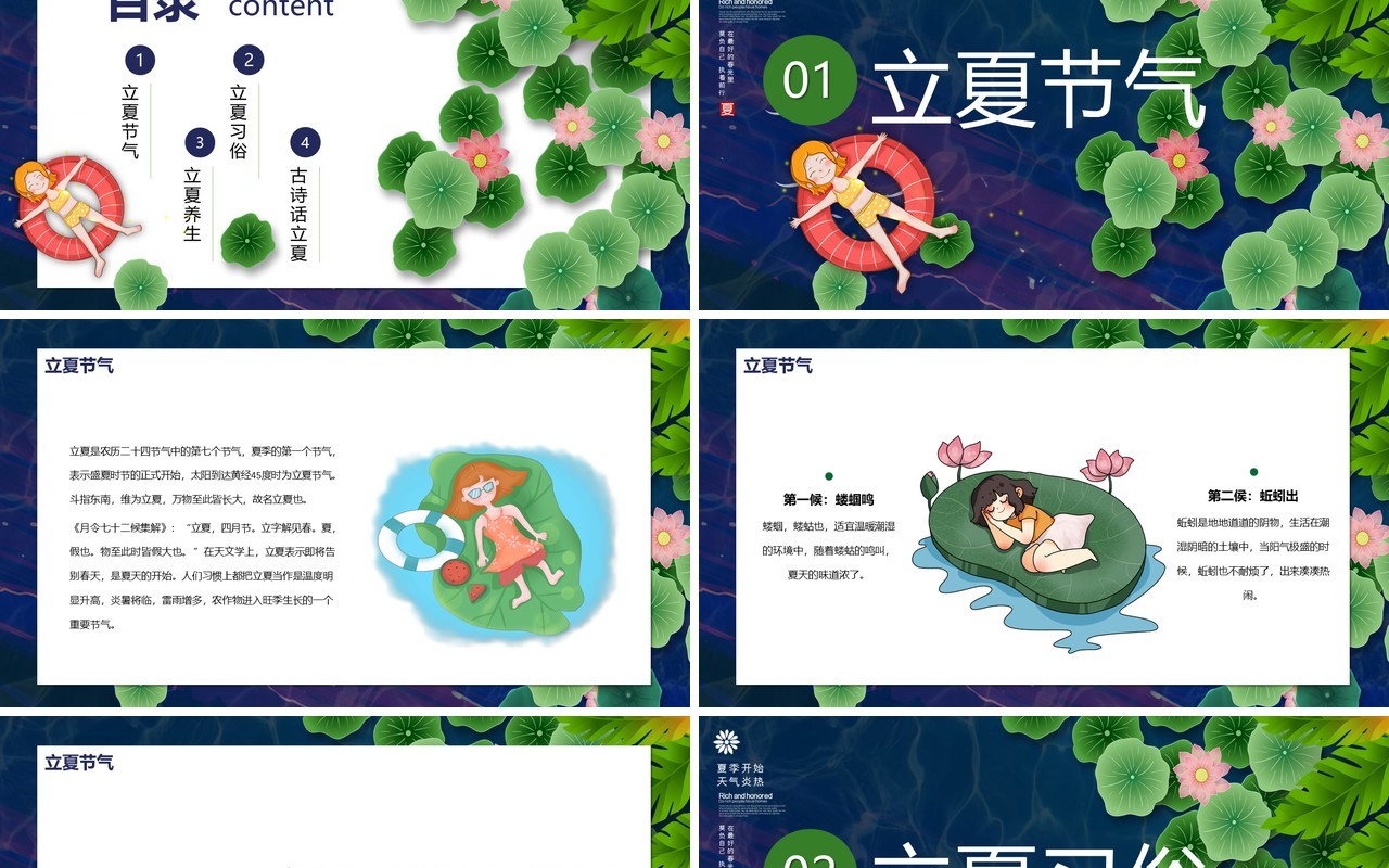 传统二十四节气之立夏宣传PPT模版