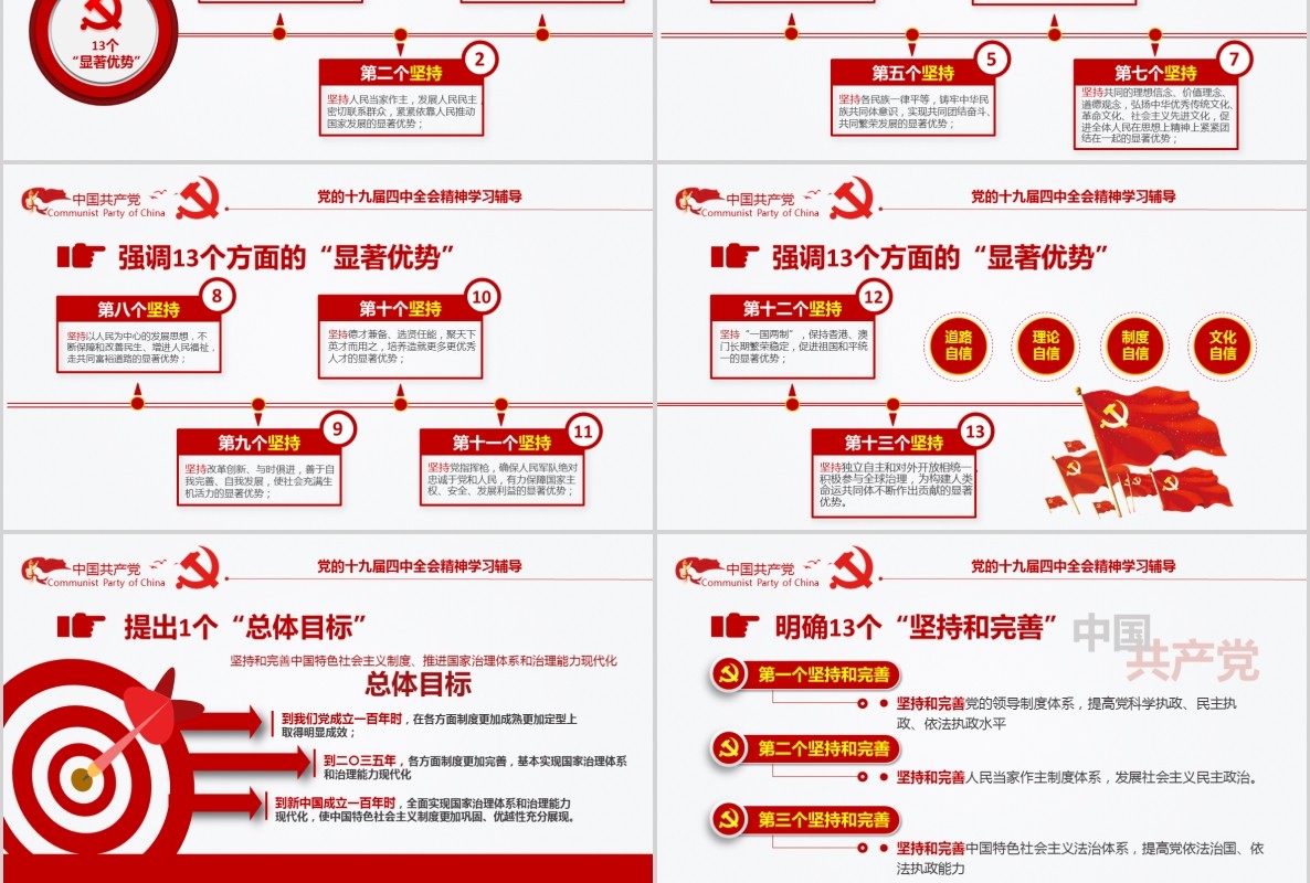 迈向中国之治新境界学习贯彻落实党的十九届四中全会精神辅导党课PPT模板含word讲稿