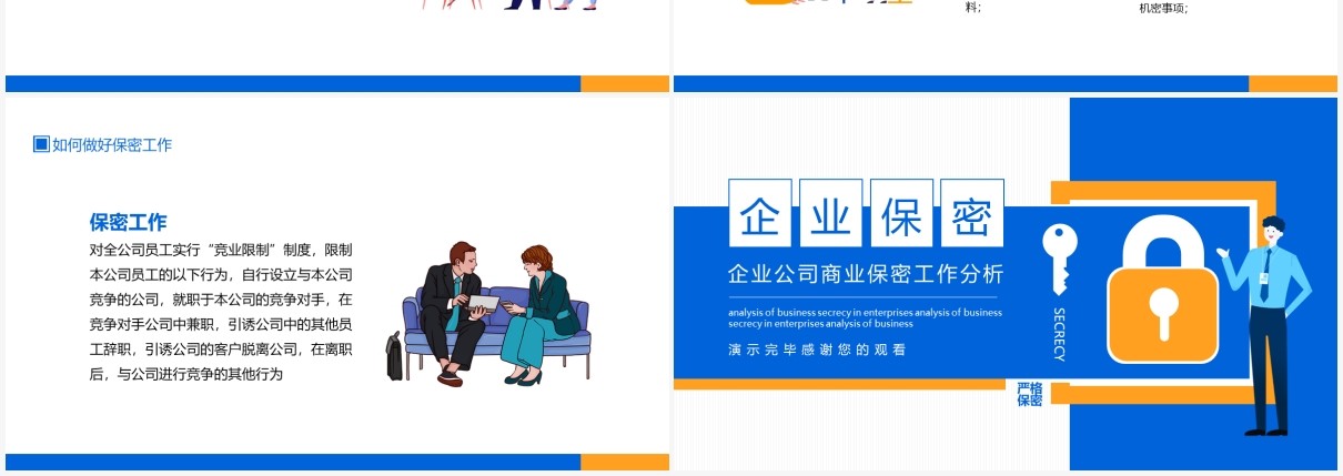 企业公司商业保密工作分析动态PPT模板
