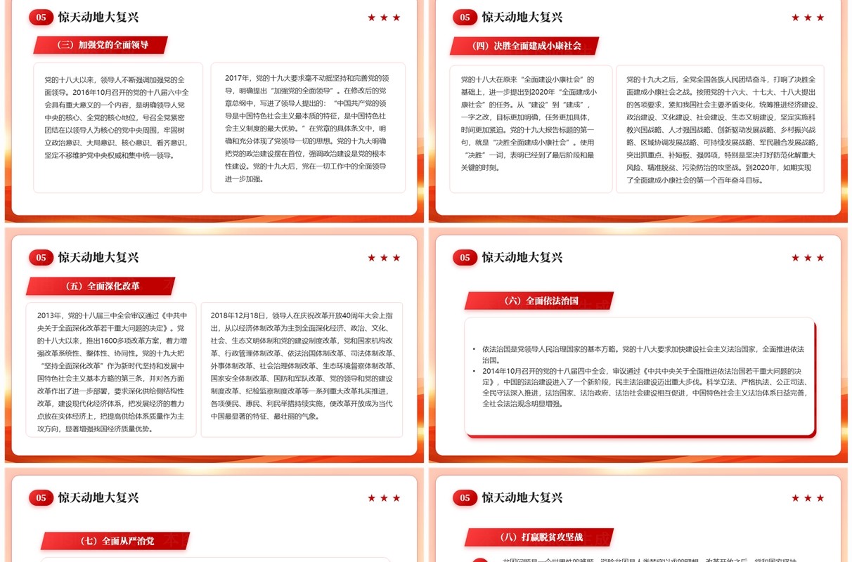 红色党政风建党103周年党史学习PPT模板