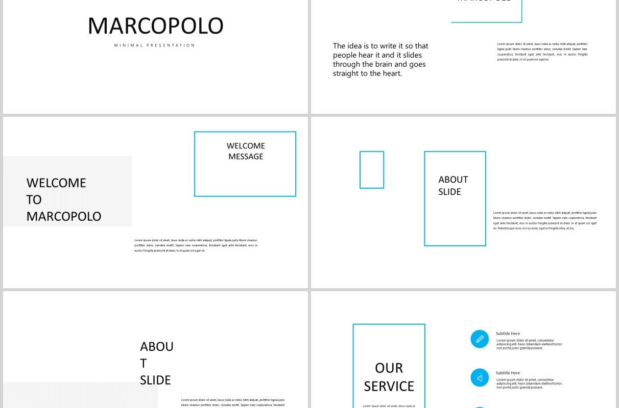 简约PPT版式设计模板MARCO - Powerpoint template
