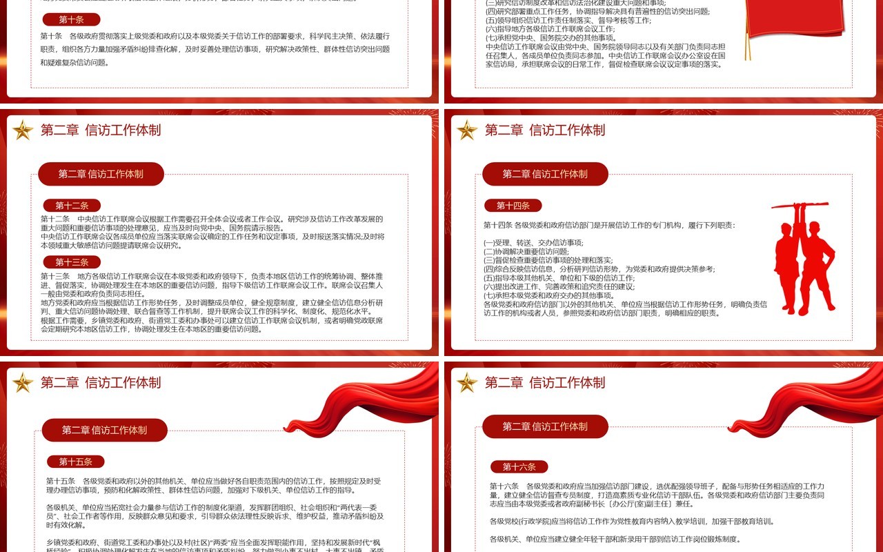 红色党政风信访工作条例培训PPT模板