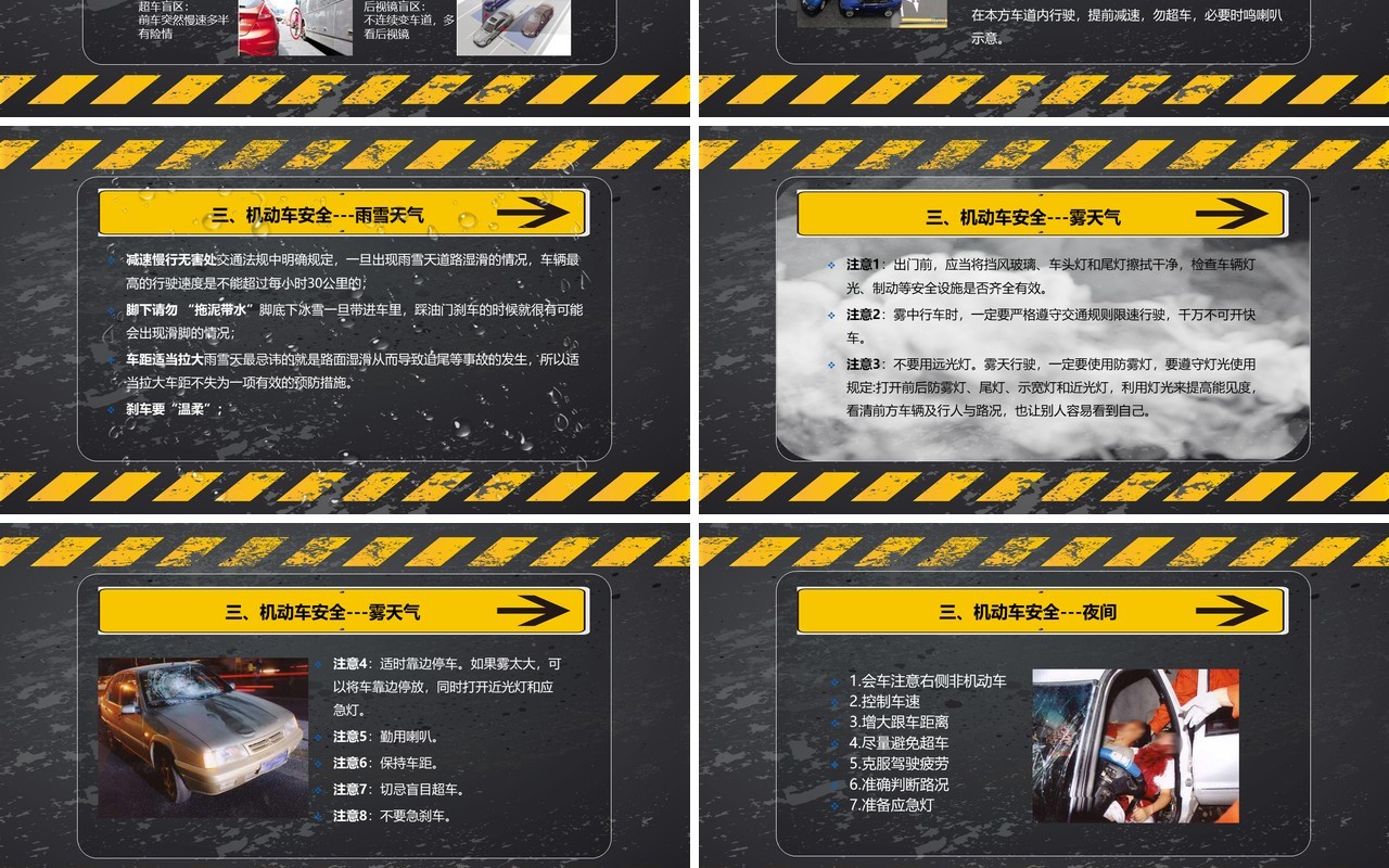 黑板风交通安全教育培训课件PPT模板