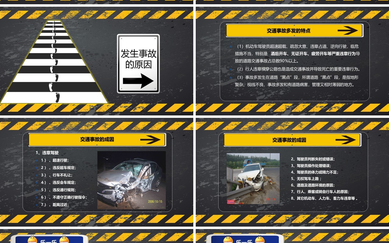黑板风交通安全教育培训课件PPT模板