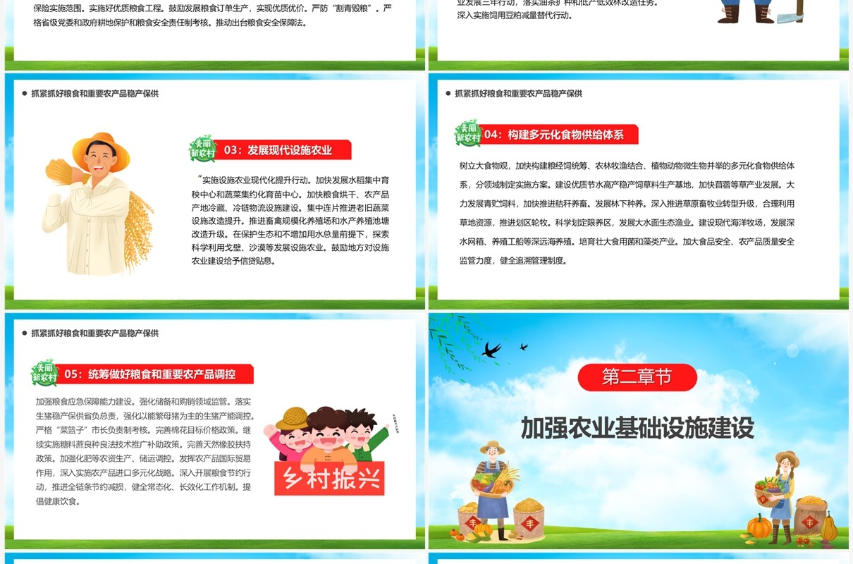 蓝色卡通风乡村振兴重点工作PPT模板
