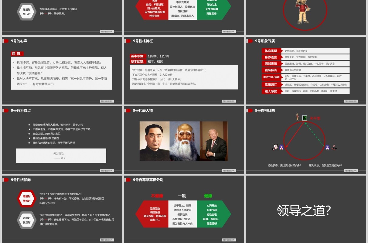 深色九型人格与领导力教育培训课件PPT模板