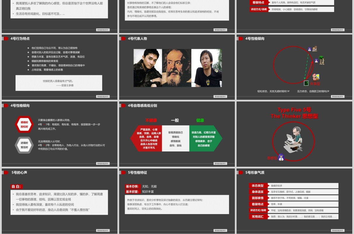 深色九型人格与领导力教育培训课件PPT模板