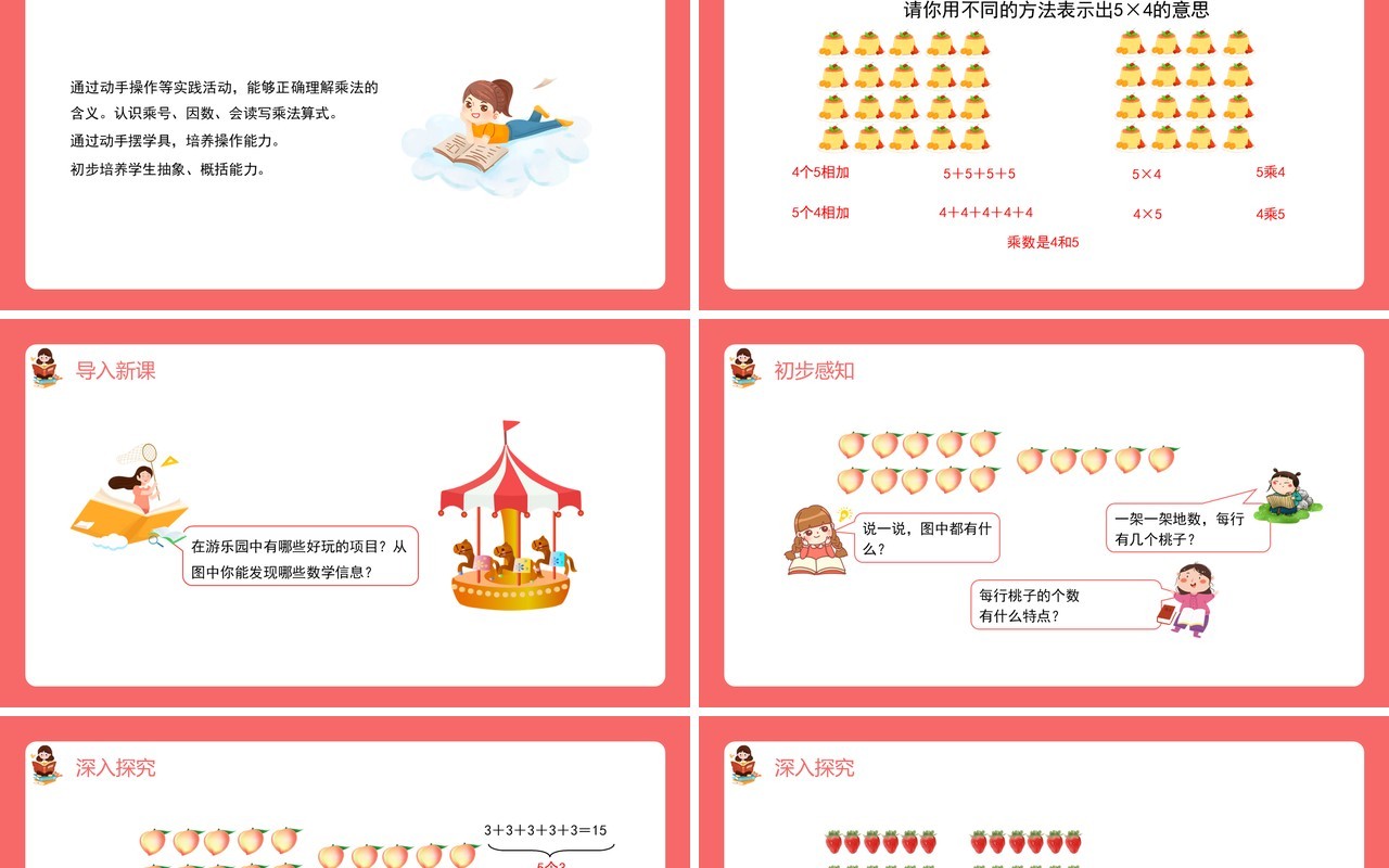 部编版二年级数学上册表内乘法乘法的初步认识课件PPT模板
