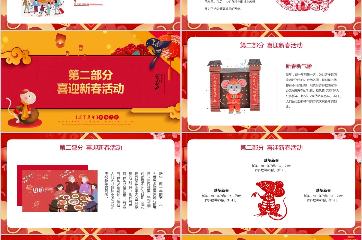鼠年颁奖表彰年会总结PPT模板21