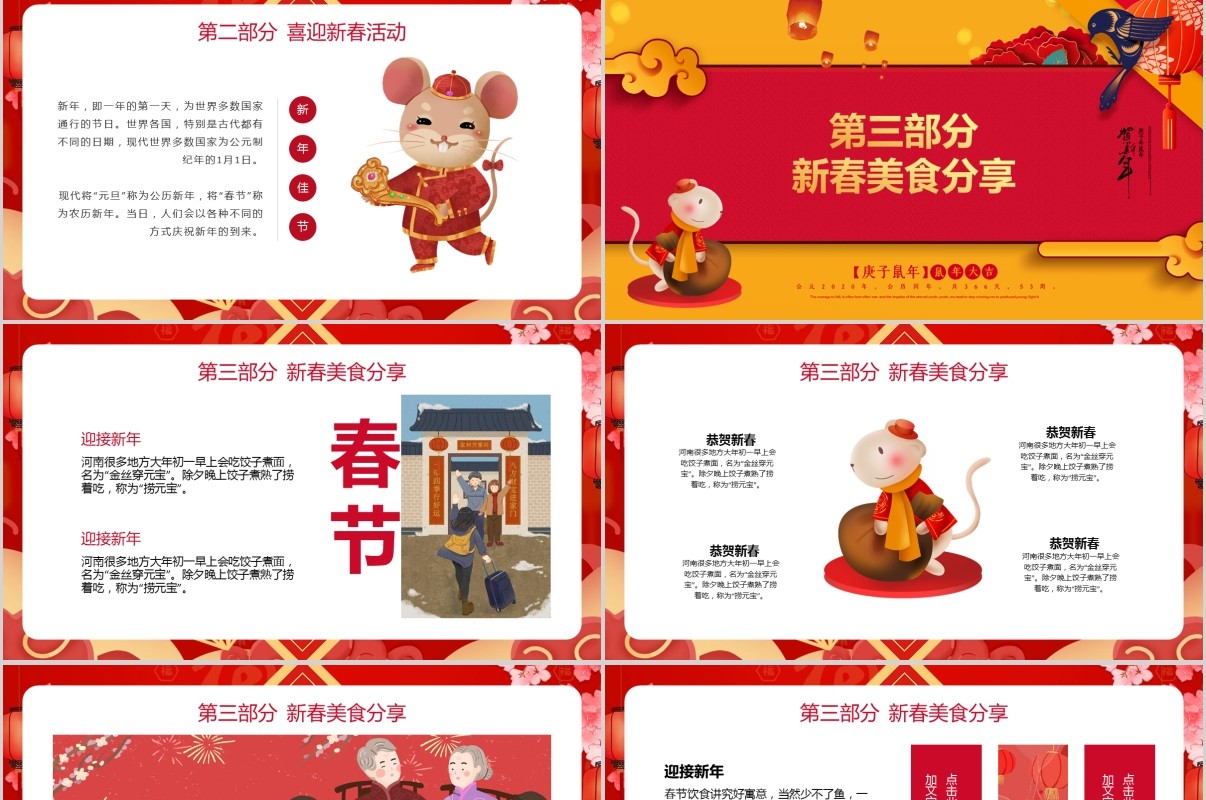 鼠年颁奖表彰年会总结PPT模板21