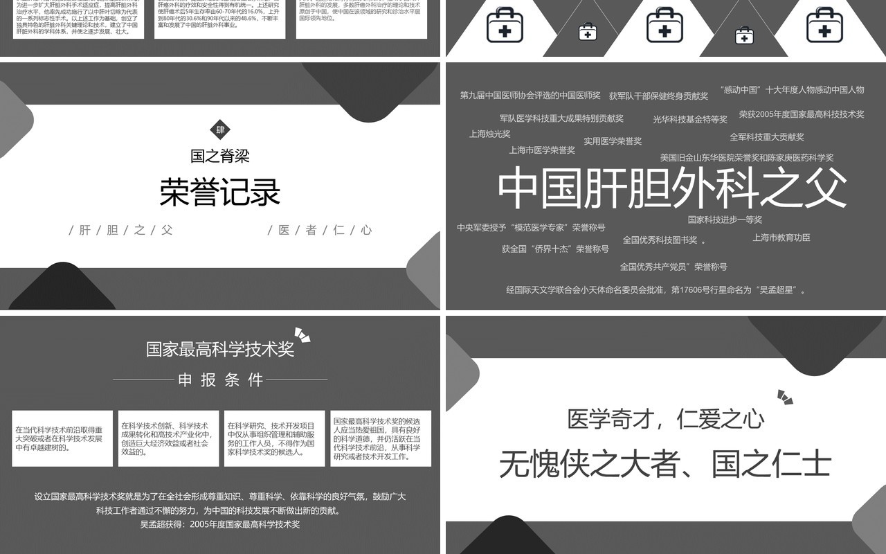 医者仁心吴孟超人物介绍ppt模板