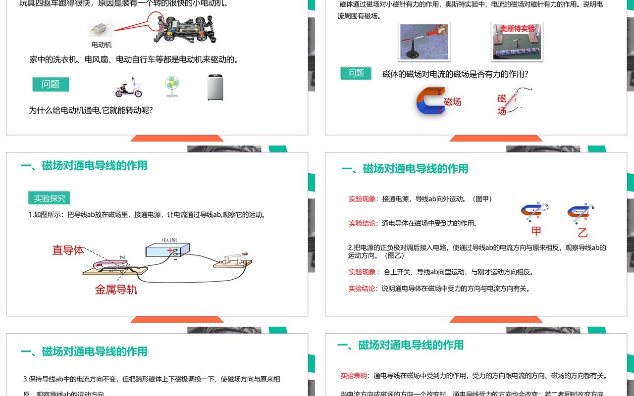 部编版九年级物理全册电动机课件PPT模板
