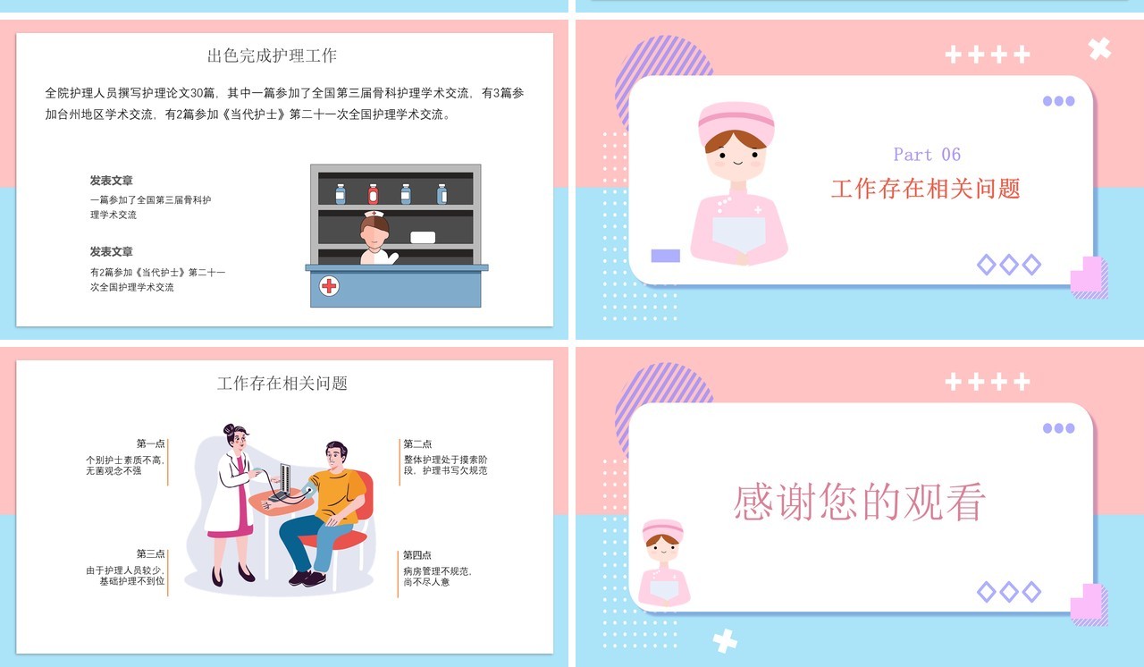 扁平风护士长年终述职报告PPT模板