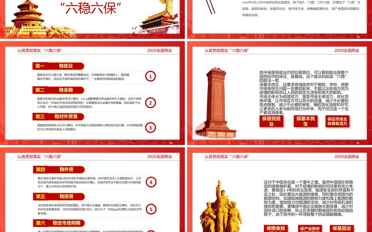 红色政府工作报告解读学习两会党建讲稿PPT模板