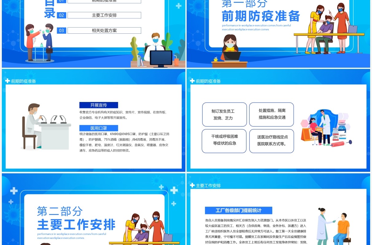 企业工厂复工疫情预防方案动态PPT模板