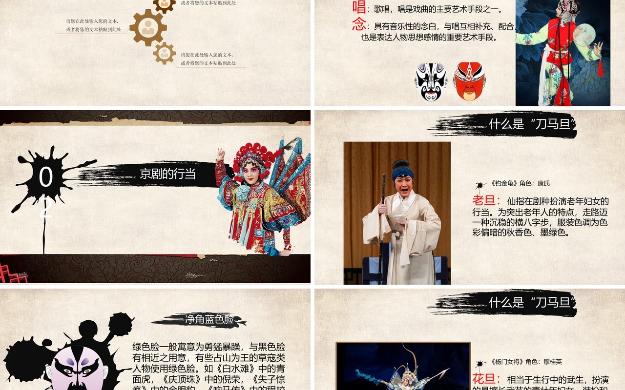 中国传统艺术国粹京剧戏曲文化宣传PPT模板