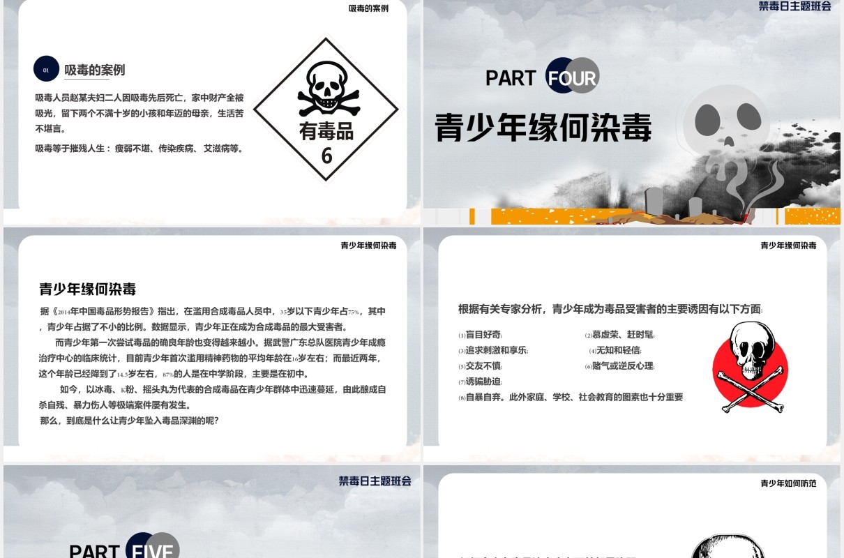向毒品说不国际禁毒日主题教育课件PPT模板