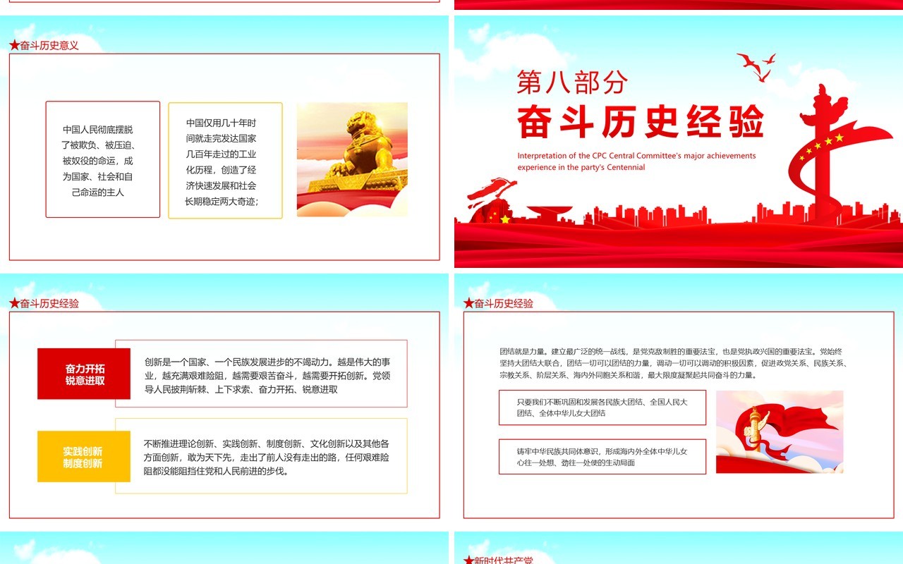 第三个历史决议心得体会动态PPT模板
