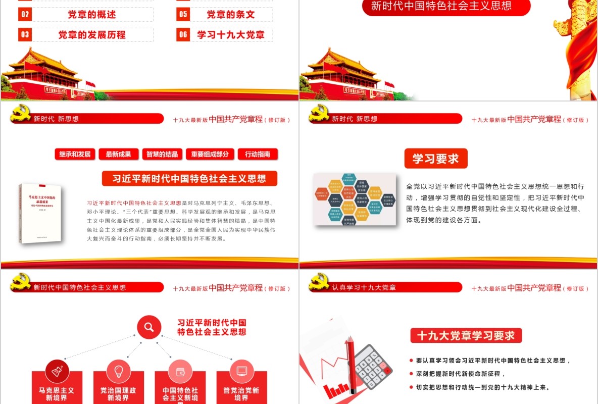 学习新微党章党课PPT模板33