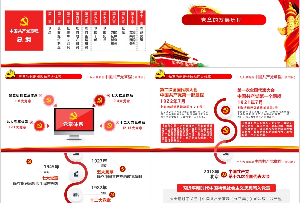 学习新微党章党课PPT模板33
